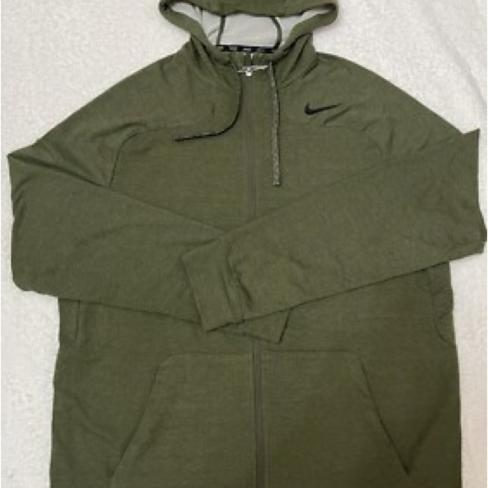 Men’s Nike Dri-Fit zip up sweatshirt hoodie large army green